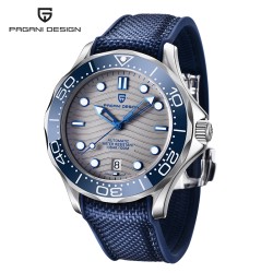 PAGANI DESIGN - montre mécanique - acier inoxydable - étanche - bracelet nylon - bleu