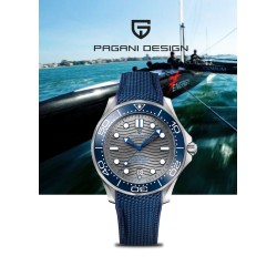 PAGANI DESIGN - orologio meccanico - acciaio inossidabile - impermeabile - cinturino in nylon - blu