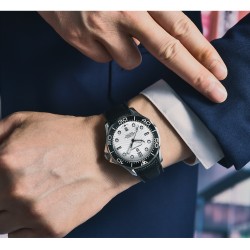 PAGANI DESIGN - orologio meccanico - acciaio inossidabile - impermeabile - cinturino in nylon - bianco