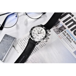 PAGANI DESIGN - orologio meccanico - acciaio inossidabile - impermeabile - cinturino in nylon - bianco