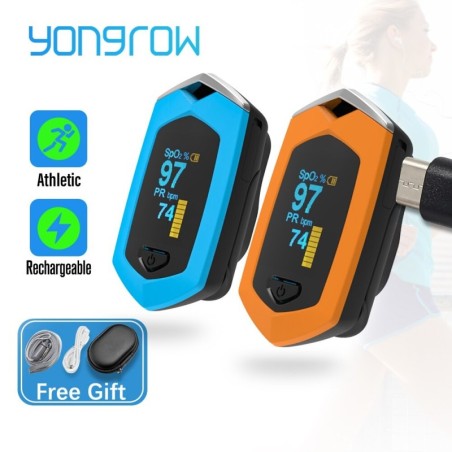 Yongrow - pulsossimetro digitale medico da dito - misuratore di pulsazioni / ossigeno nel sangue / saturazione - monitor SPO2 PR