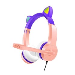Glowing cat ears headphones - wired headset - with microphoneHeadsets