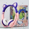Glowing cat ears headphones - wired headset - with microphoneHeadsets