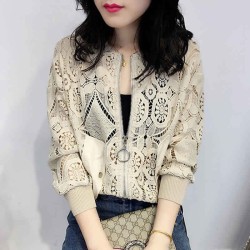 Long sleeve lace jacket - with a zipperJackets