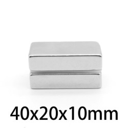 N35 - magnete al neodimio - forte blocco rettangolare - 40mm * 20mm * 10mm