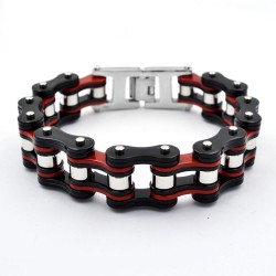 Bracciale in acciaio inossidabile - design catena motociclistica