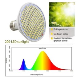 Ampoule de culture de plantes - spectre complet - 200 LED