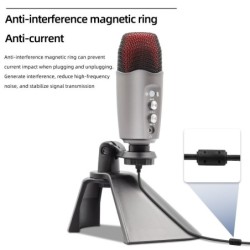 Microphone à condensateur professionnel - avec sortie casque - USB