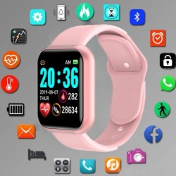 Montre intelligente numérique - LED - Bluetooth - Android - IOS - unisexe