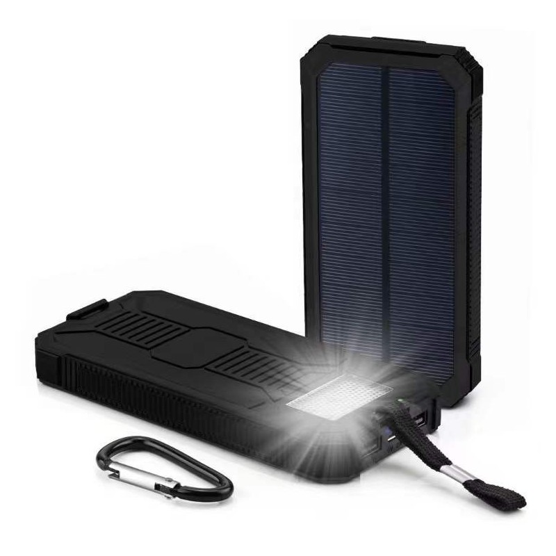 Power bank solare - caricabatteria - doppia USB - impermeabile - 20000mAh
