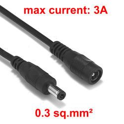 Power extension DC cable - HD - 5.5mm * 2.1mm - for security cameraSecurity cameras