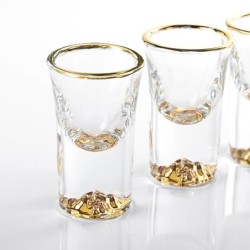 Bicchieri in vetro shot - con design dorato - senza piombo - 10ml