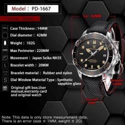 PAGANI DESIGN - orologio automatico alla moda - acciaio inossidabile - nero
