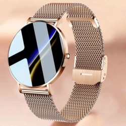 Smart Watch elegante - ultra sottile - 1,36" - AMOLED - display HD - resistente all'acqua - cinturino in maglia di acciaio inoss