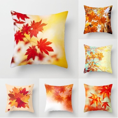 Decorative pillowcase - maple leaves print - 60 cm * 60 cmCushion covers