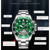 TEVISE - elegante orologio automatico - acciaio inossidabile - impermeabile - argento/nero