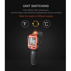 Digital infrared thermometer - non contact handheld gun laser with LCD displayMeasurement
