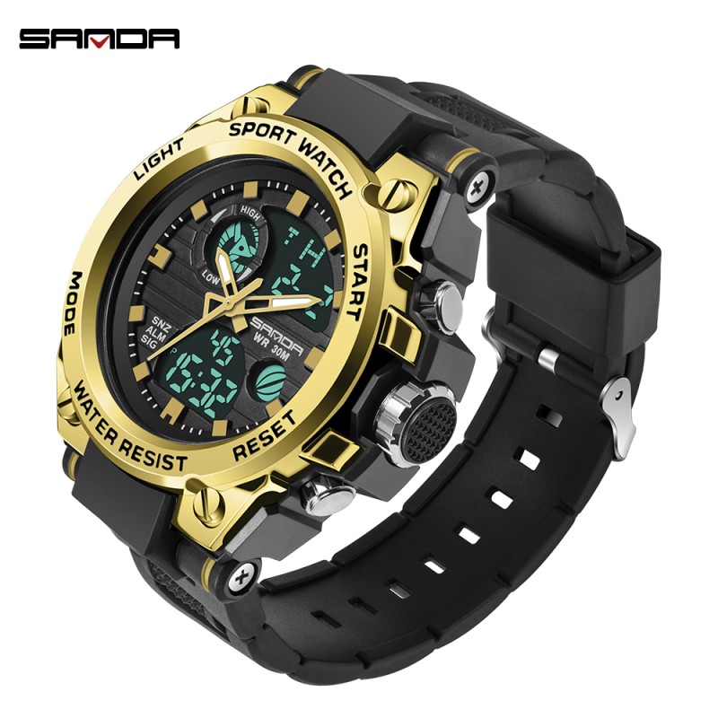SANDA - orologio sportivo al quarzo - luminoso - impermeabile
