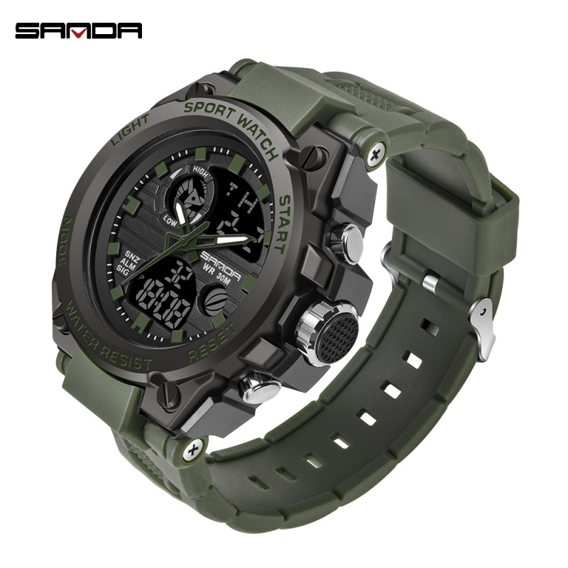 SANDA - orologio sportivo al quarzo - luminoso - impermeabile