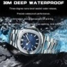 POEDAGAR - elegante orologio al quarzo - impermeabile - acciaio inossidabile - blu