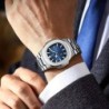 POEDAGAR - elegante orologio al quarzo - impermeabile - acciaio inossidabile - blu
