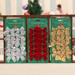 Noeuds papillon décoratifs pour sapin de Noël - 12 pièces