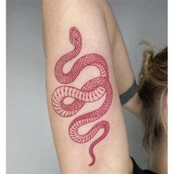 Tatouage temporaire - autocollant - serpent rouge
