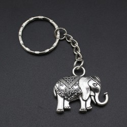 Éléphant argenté vintage - porte-clés