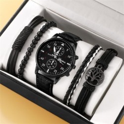 Luxury Quartz watch - with leather bracelets - setWatches