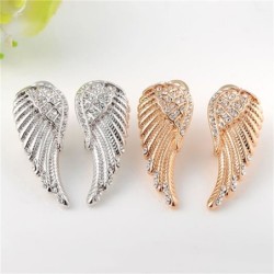 Boucles d'oreilles style vintage - ailes d'ange en cristal