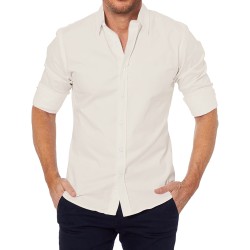 Camicia elegante a maniche lunghe - con cerniera/bottoni - vestibilità slim