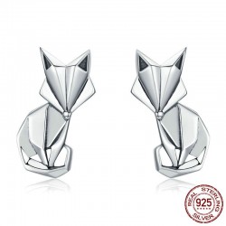 Volpe geometrica: orecchini in argento alla moda