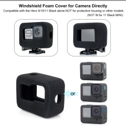 Housse de pare-brise en mousse - coupe-vent / réduction du bruit - pour caméras GoPro Hero