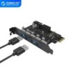 ORICO - USB 3.0 - PCI-E expansion card - 5-ports HUB - adapterHubs