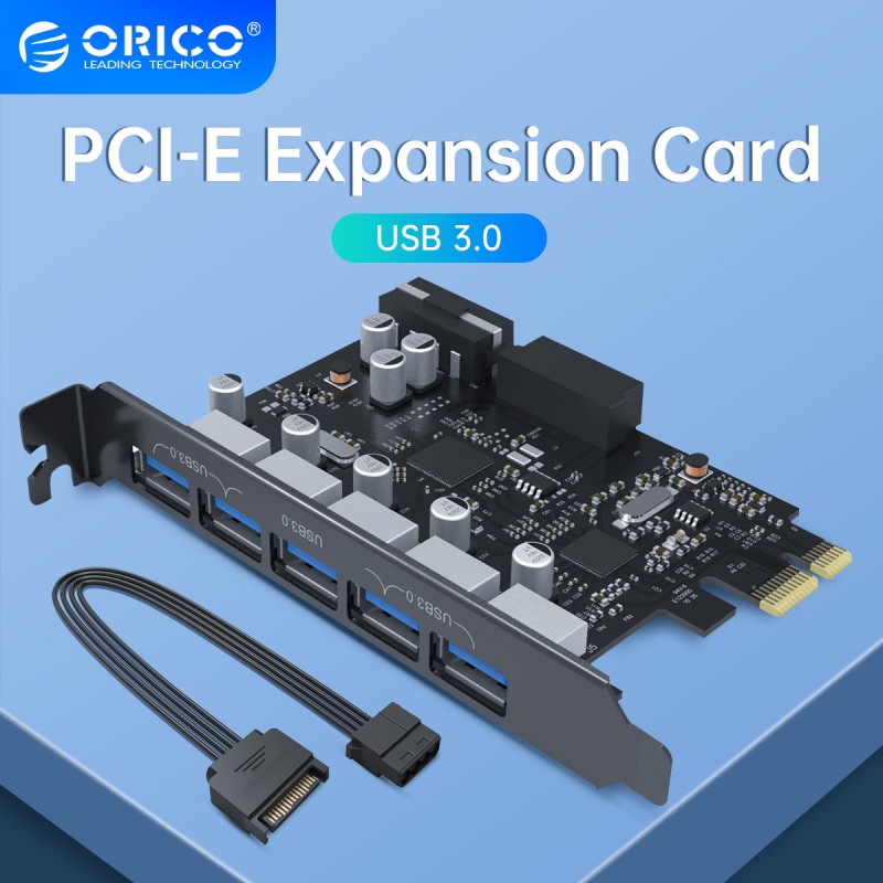 ORICO - USB 3.0 - PCI-E expansion card - 5-ports HUB - adapterHubs