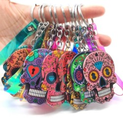 Crâne mexicain coloré - porte-clés