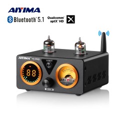 AIYIMA T9 PRO - Amplificateur audio Bluetooth APTX HD - 100W * 2 - HiFi Stéréo avec VU-mètre