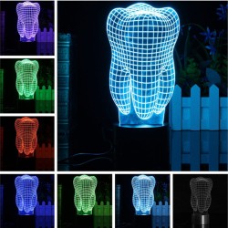 Lampe LED RGB 3D Tooth - USB - lumière tactile