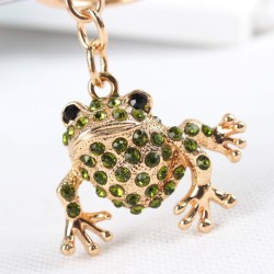 Lovely Frog Cute Animal Crystal Charm Purse Handbag Car Key Keyring Keychain Party Wedding Birthday Gift