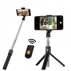 Asta selfie 3 in 1 - wireless - Bluetooth - monopiede portatile pieghevole - treppiede - con telecomando