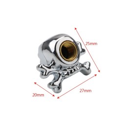 Universal tire air valve - caps - skull shape - 4 piecesValve caps