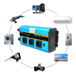 DC 12V to AC 220V 230V - 12000W - sine solar power inverter - LCD voltage display - wireless remote controlInverters