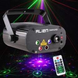 Mini luce da palco - proiettore laser - con telecomando - RGB - LED - 96 motivi