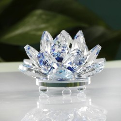 Fleur de lotus en cristal coloré - figurine