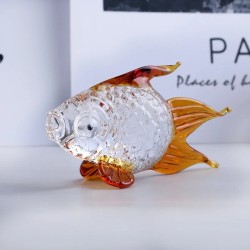 Figurine de poisson rouge en cristal coloré