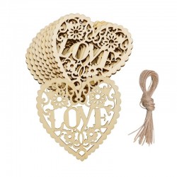 Embellissement de mariages en bois - coeur d'amour découpé au laser - ornement suspendu - décoration de mariage rustique