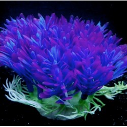 Plante artificielle en plastique - fleur violette - décoration d'aquarium