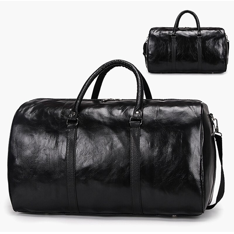 Leather travel / sports bag - shoulder strap - large capacityBags