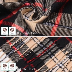 Luxury men's plaid scarf - with tasselsScarves
