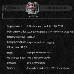 Smartwatch KR80 - Android/IOS - fitness tracker - cardiofrequenzimetro - IP67 - tracker di attività